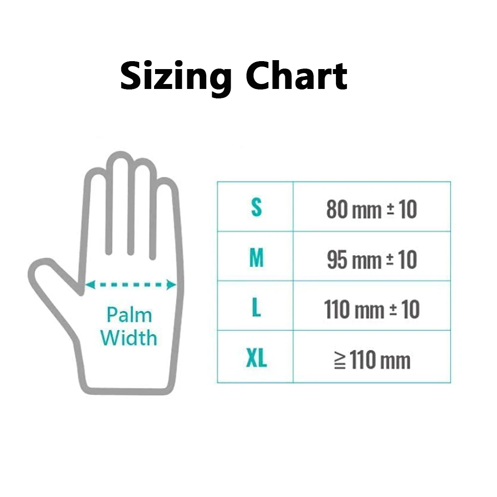 Waterproof blue Different sizes medical gloves nitrile