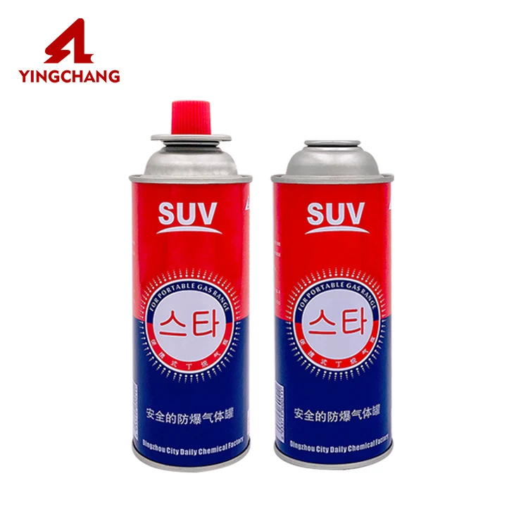 
Portable refill tin empty 220g refillable 190g aerosol camping butane gas cartridge can 