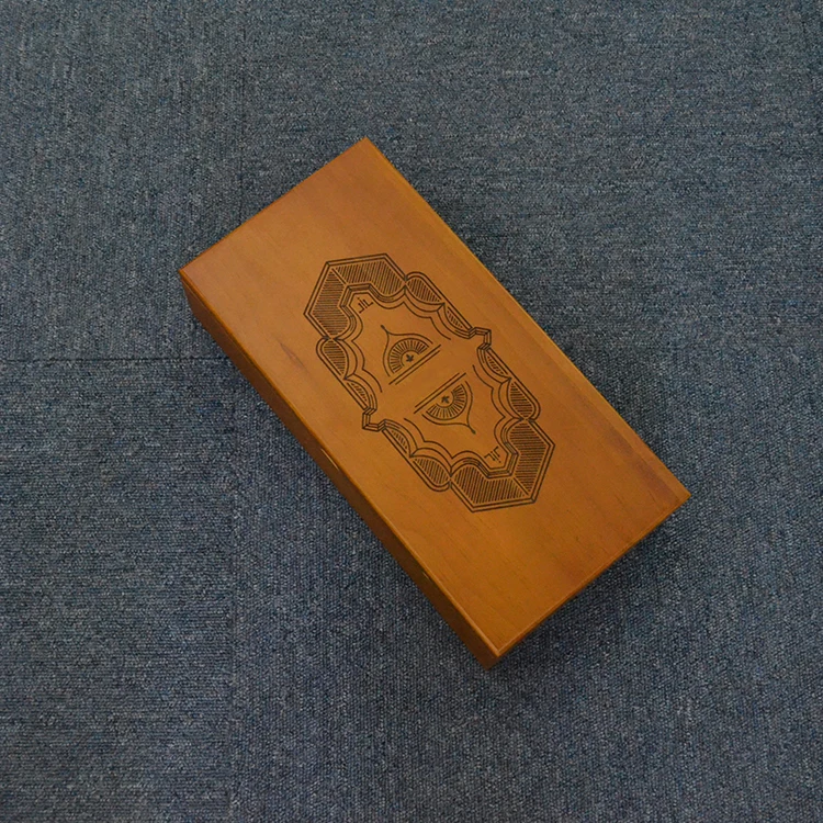 Cylindrical Brown Logo Wooden Storage Box For Wine