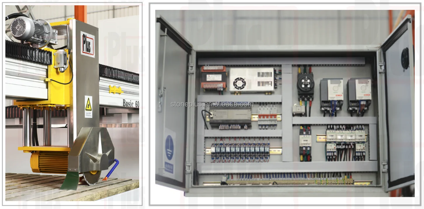 Basic600 Automation STONEPLUS Customization Stone Granite Quartz Cutting Machine With Worktable Tile 0-85 Degree