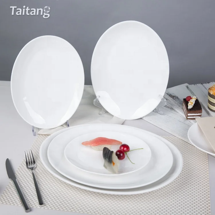 White Ceramic Fish Plates Restaurant Oval Plate Ceramic