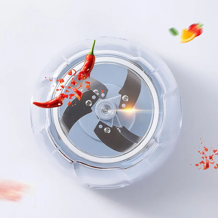 Small Kitchen Food Processor Plastic Pull-Rope Vegetable Cutter Garlic Mash Fruit Puree Cooking Machine Pepper Stirring Feature