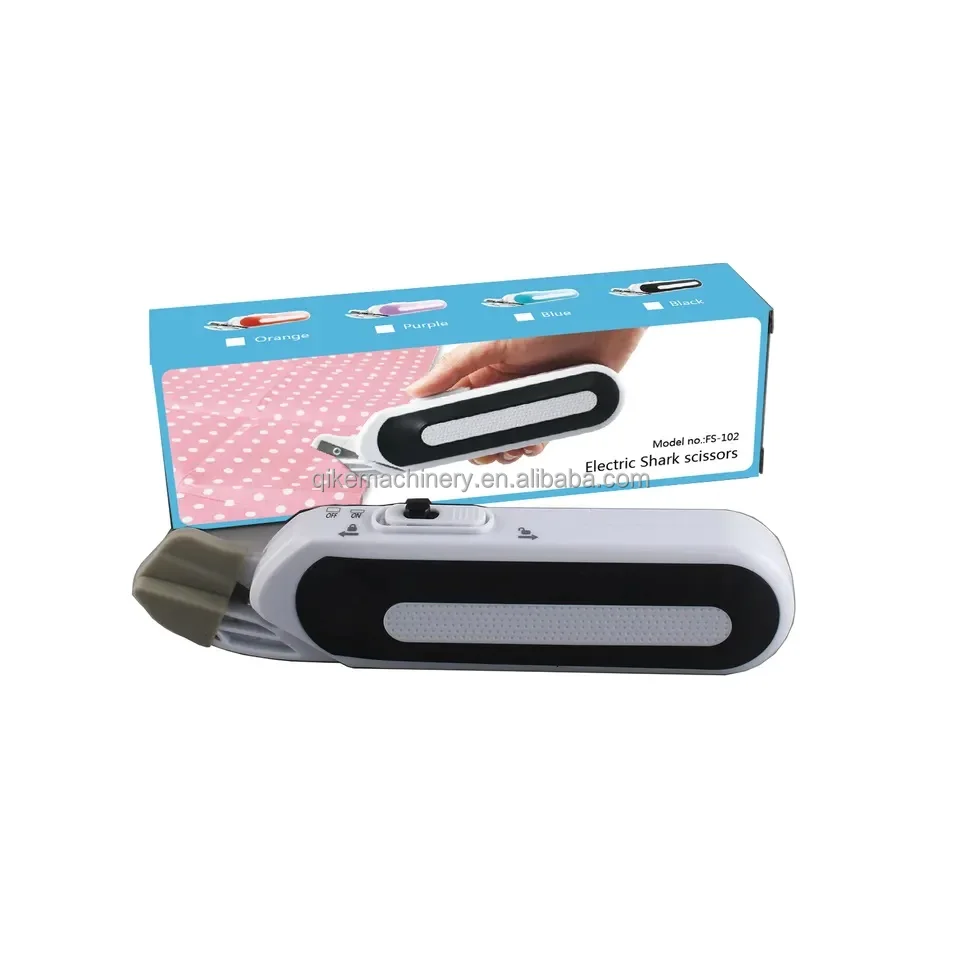 QK-102 cheap price handheld  fabric cutting scissors electric scissors with batteries for fabric cutting machine
