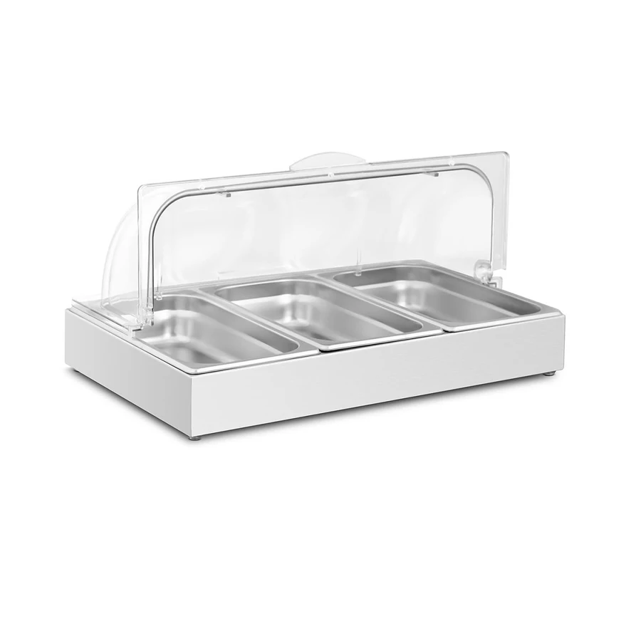 Full Size Buffet Set Stainless Steel Holder Food display stand counter  with Lid for Transparent Plastic Bakeware with Pan