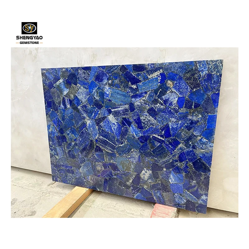 Polished Lapiz Lazuli Slab Granite Marble Blue Black Galaxy For Decoration