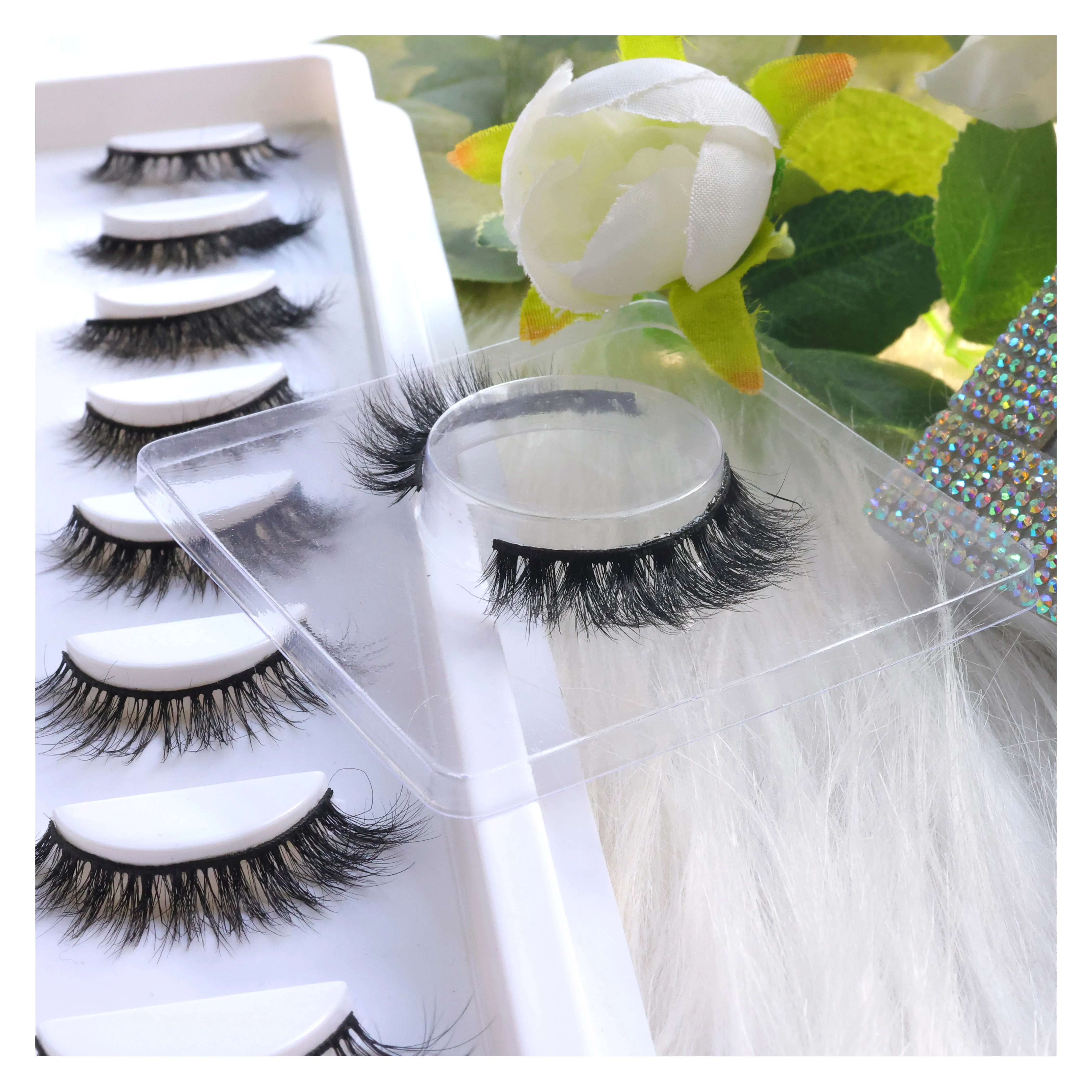 false lashes private label Free Samples cruelty free faux mink lashes 12mm fake eyelashes mink