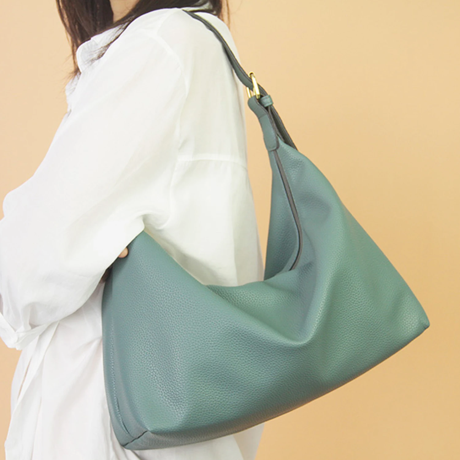 Wholesale Ladies Hobo Bags Leather Hand Leather Canvas Handbag Shoulder Bag