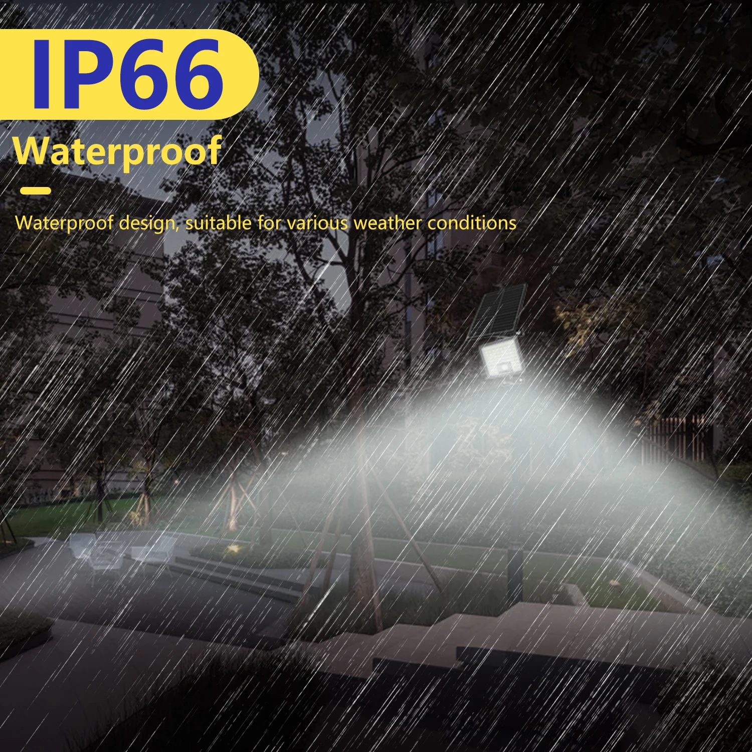 NEW Design 1500 Lumens Solar Flood Light with Battery Powerful Solar Led Flood Lights Outdoor 3CCT Outdoor Flood Solar Lights