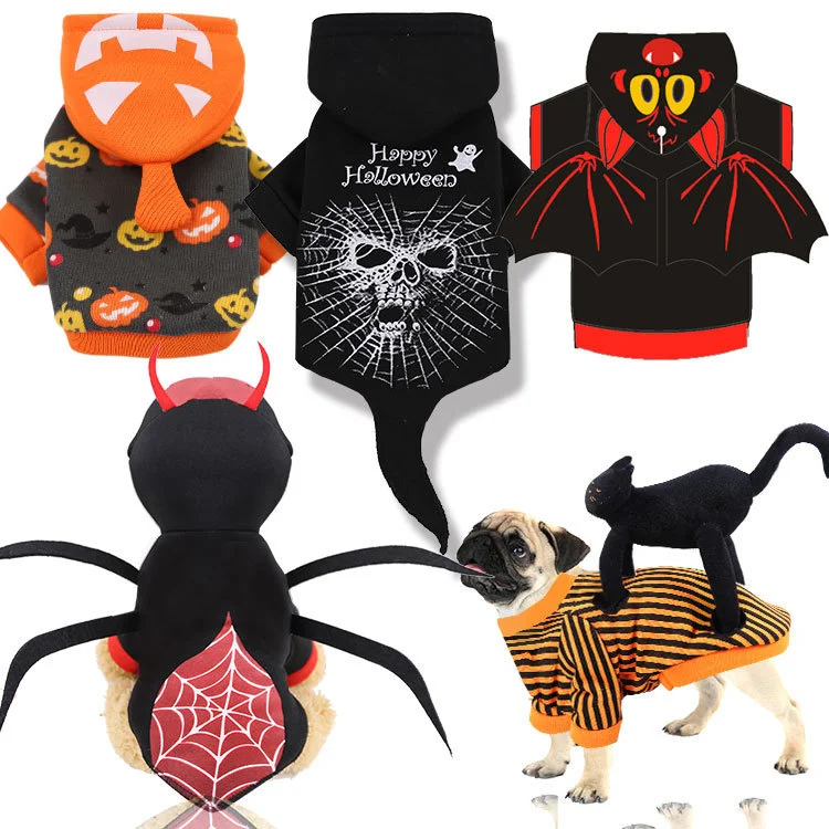 Manufacture Popular Hot Selling Christmas Uniform Funny Pet Dog Pumpkin Halloween Clothes Costume for pets