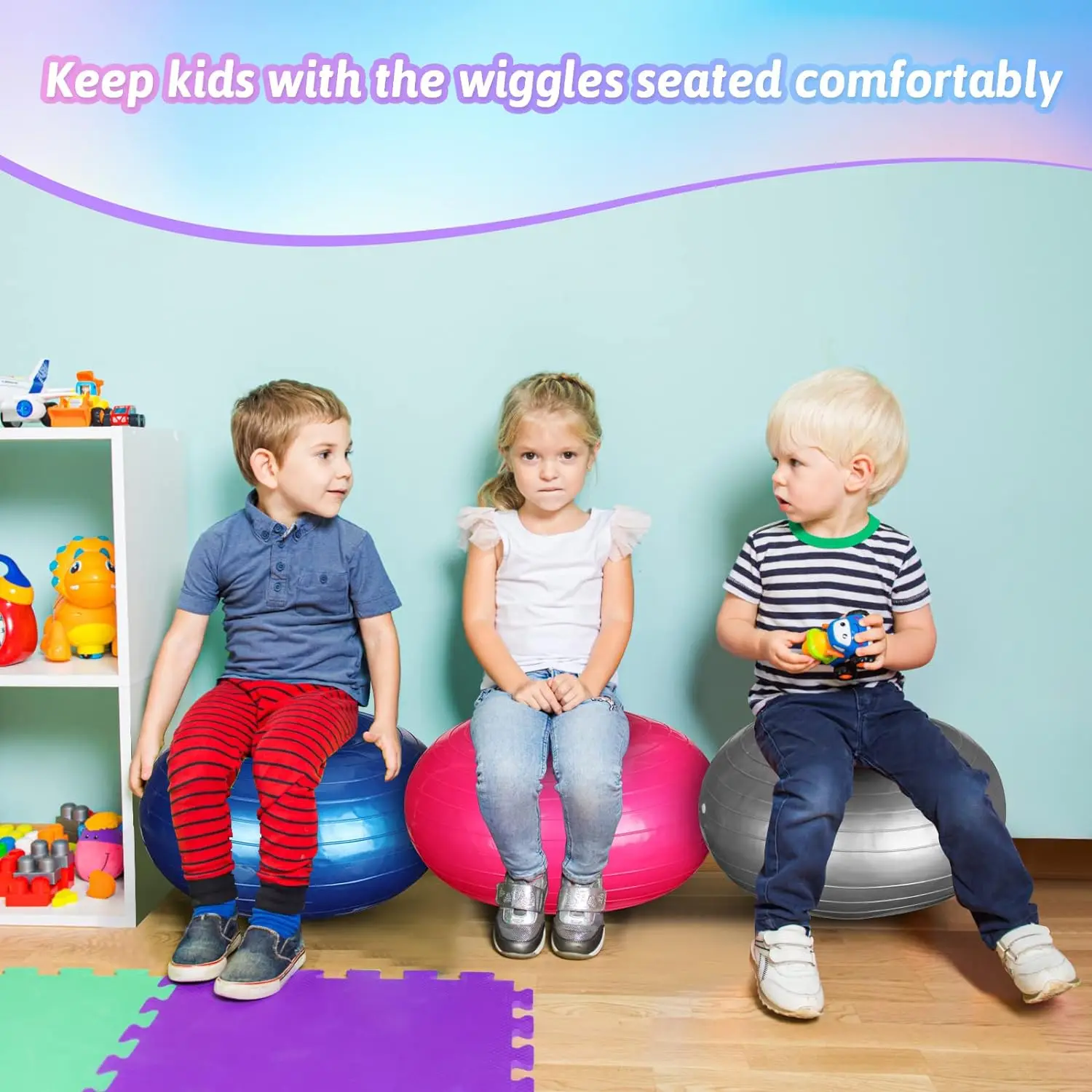 Exercise Ball Chairs Inflatable Yoga Ball Chairs Flexible Donut Ball Chairs Classroom Elementary Balance Stability Training