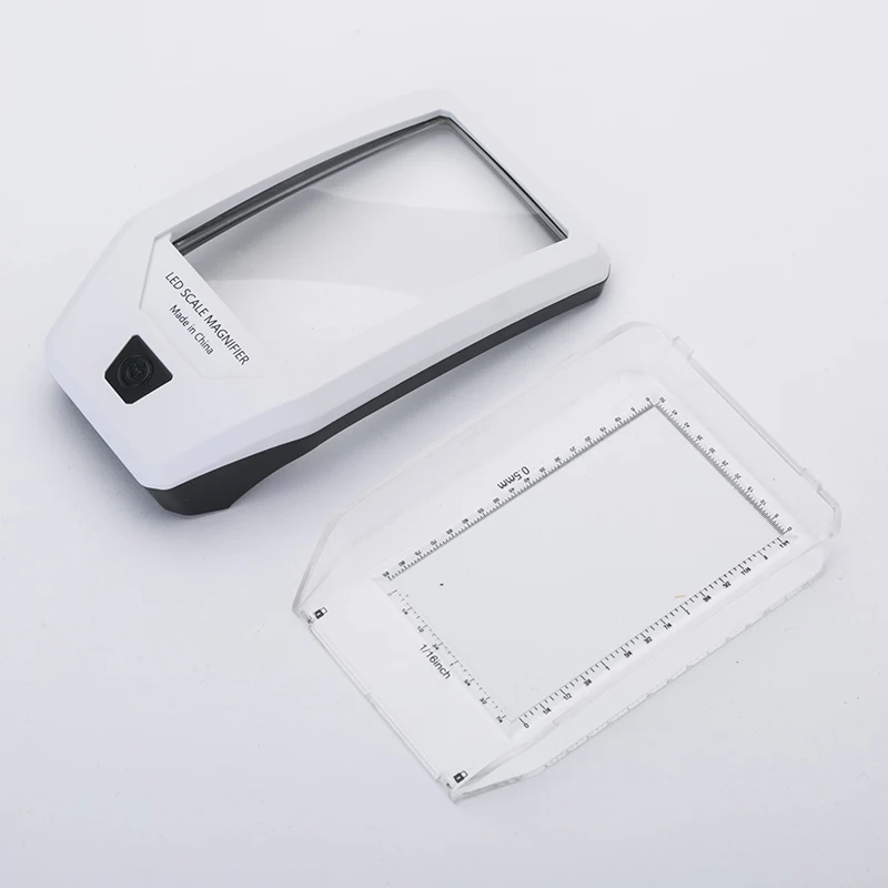 TH-8017 Portable Illuminated Magnifying Mirror,Multi Functional Paperweight Magnifying Glass Led  And Scale