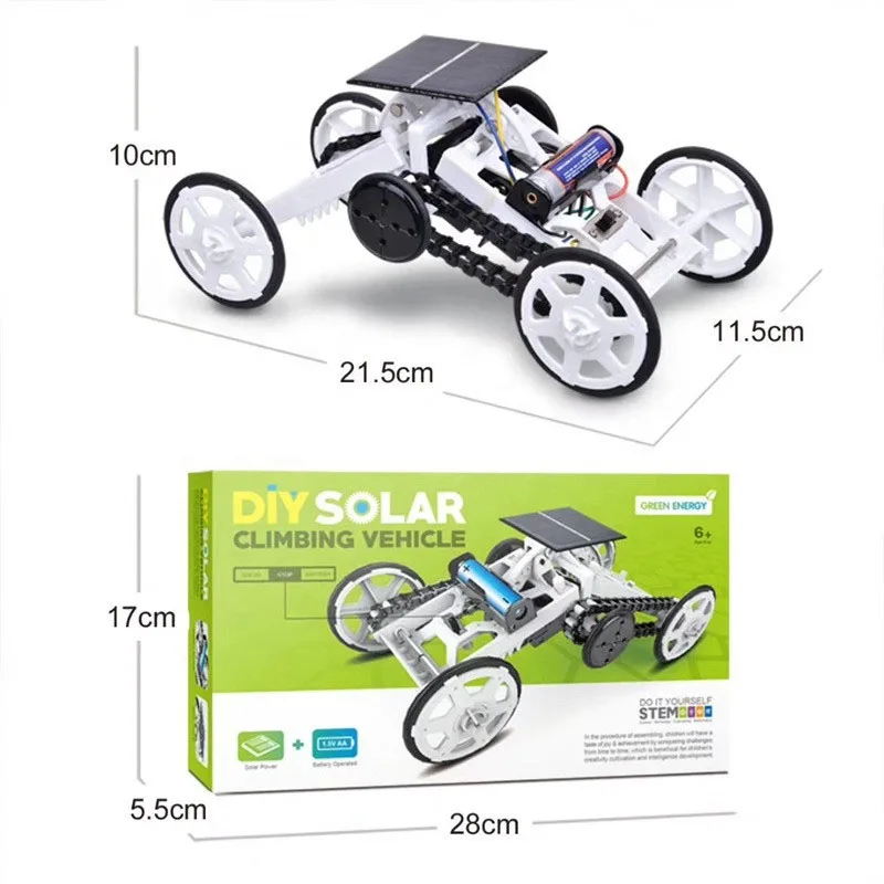 Upgrade Version Stem Science DIY 4WD Climbing Car Solar Toy For Kids