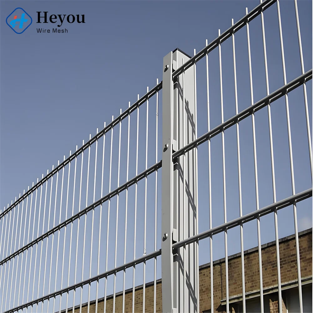 High Security 868 Welded Metal Galvanized Powder Coated Green Garden Twin Wire Double Rod Wire Mesh Euro Outdoor Panel Fence