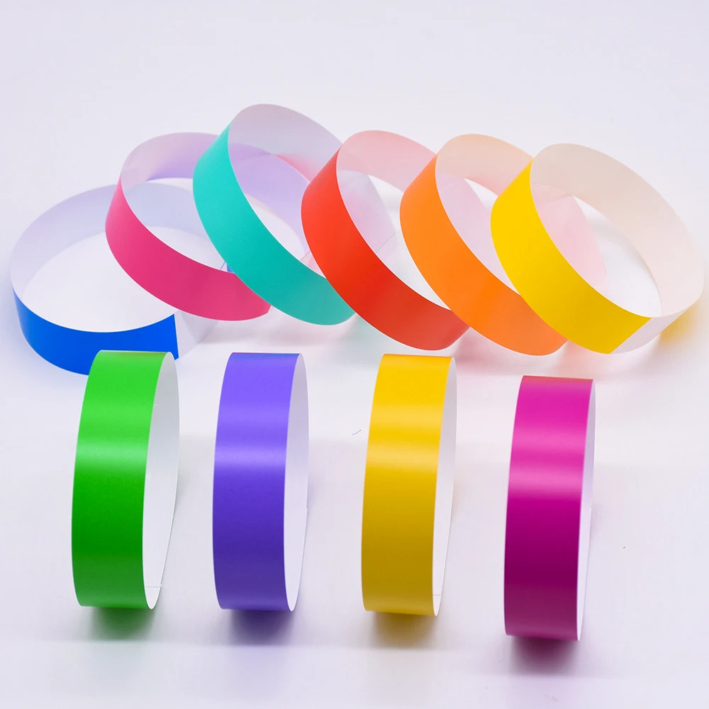 Wholesale Blank Bracelet Waterproof Paper Wristband for Event Printable Vinyl Synthetic Paper Wristband Promotional Wristbands