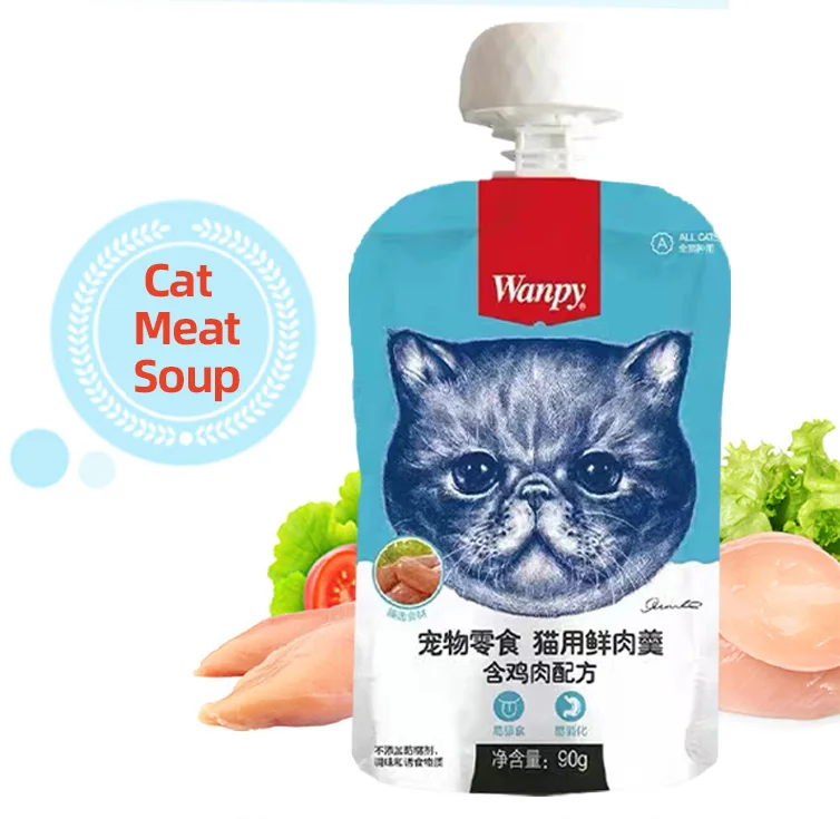 Wanpy Wet Cat Food Meat Soup Grain Free Creamy Complete & Balanced Nutrition Made With Real Meat