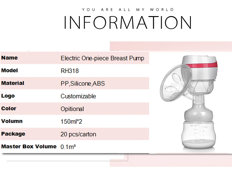 RH318 New Design Freestyle Food Grade  Electric Silicone Breast Milk Pump