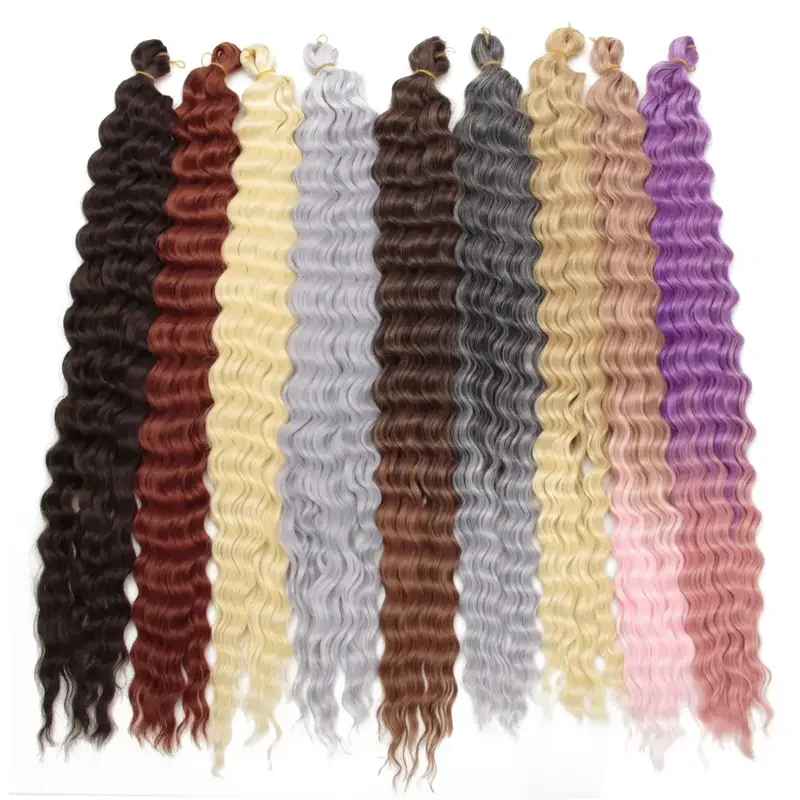 Long Deep Wave Twist Hair Crochet Hair Bulk 30 Inch Ocean Wave Braiding Hair Extension