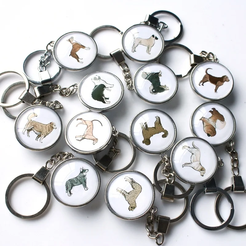 
High quality cheap custom photo car accessories round crystal glass keychain 