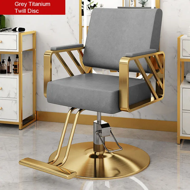 Modern Design Salon Furniture, High Quality Barber Equipment, Luxury Gold And White Barber Chair