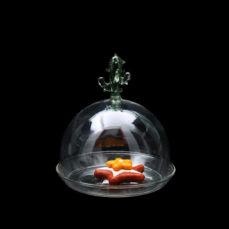 Wholesale handmade clear glass cake cover