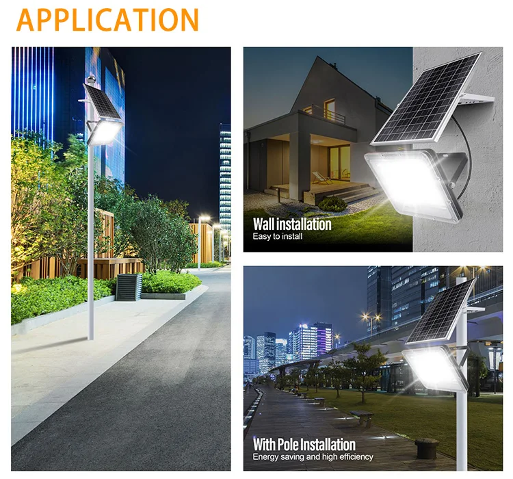 Wholesale 100W 200W 300W 400W High-Power Remote Control Dimming Energy-Saving Ip66 Waterproof Led Solar Flood Light