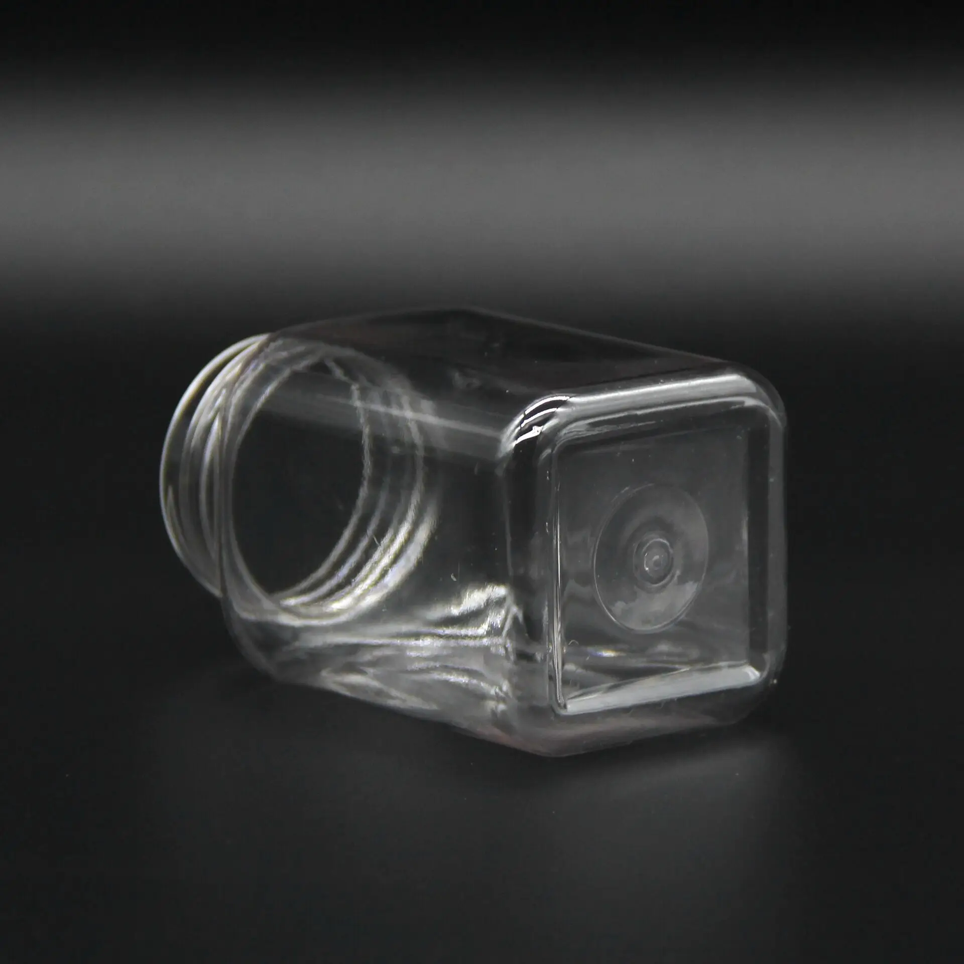 PET 200ML 150ML Square candy jar , clear transparent Pill bottle