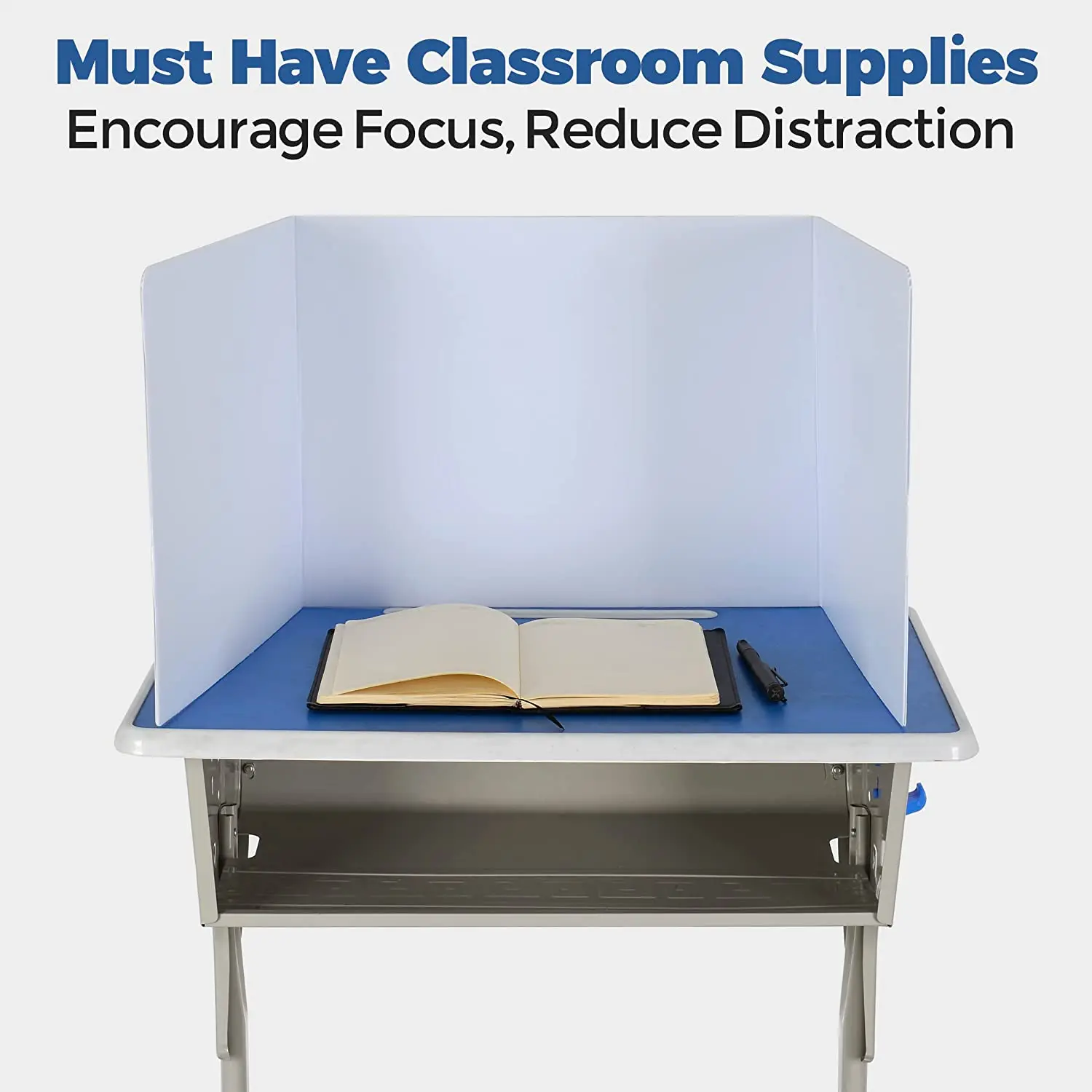 Custom Classroom Privacy Shields for Student Desks - Easy to Clean Plastic Sneeze Guard Folder Desk Divider Study Carrel