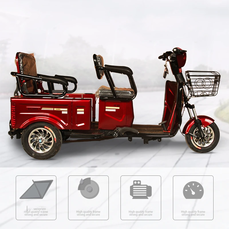 HOT sellingNew Model 2023 Hot Selling Fat Tire Passenger Electric Tricycle For Adults