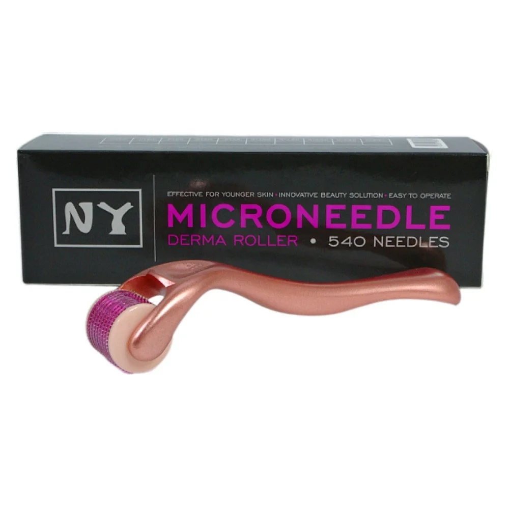 Hot Amazo n Wholesale Healthy Care 540 Micro Needle Derma Roller Wrinkle Scar Large Pore Derma Needle Roller in Rose Gold
