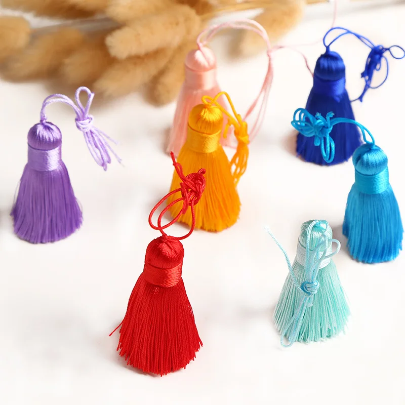 Sale Wholesale Women Earring Jewelry and Key Chain Mini Silk 5cm Tassels for Jewelry Making Hunan Free of Charge Fringe Tassels