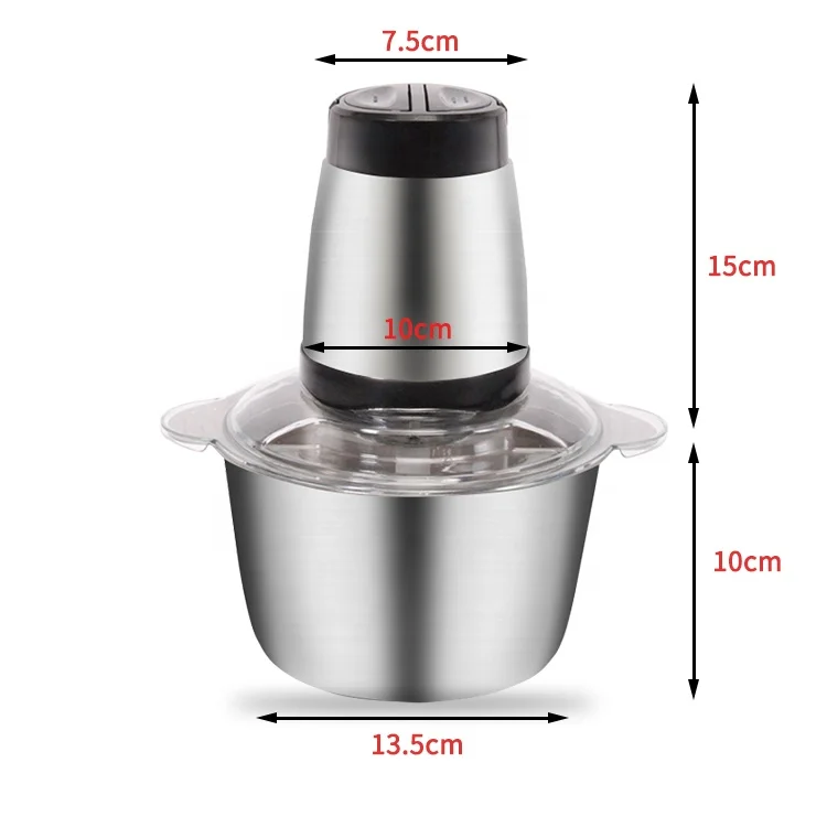 2L Stainless Steel Chopper Automatic Mincing Machine Mincer Food Processor Household Electric Meat Grinders & Slicer
