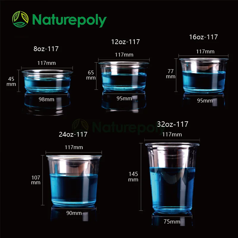 BPA-Free 32oz 24oz 12oz Disposable Leakproof Transparent Food Storage PLA Deli Container with Lids