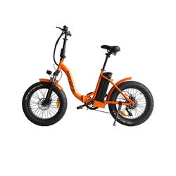Hot sale 20inch fat tire orange frame folding mini ebike fat tyre electric bike