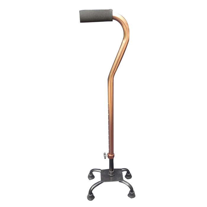 Adjustable Walking Cane Old People Free Standing Lightweight Folding Aluminum Four-feet Walking Stick