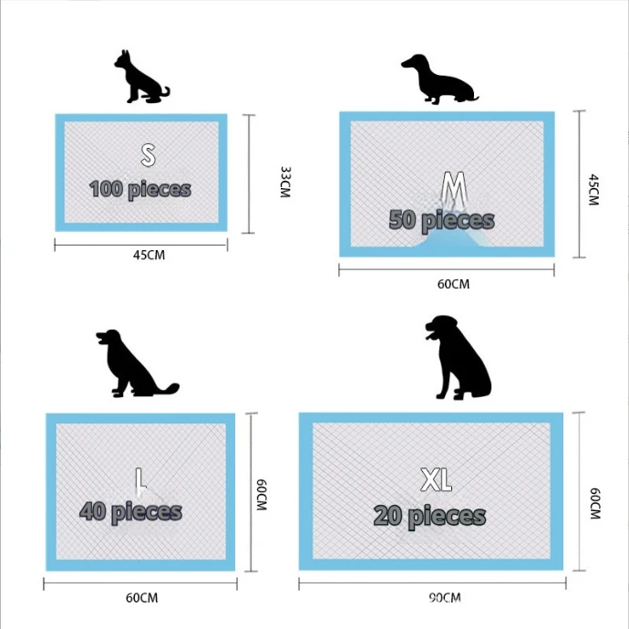 Optimal Thin Pet Diaper Pad with Strong Suction Thickened Dog Diaper with Fiber SAP Tissue Paper Made Training Supplies for Pets