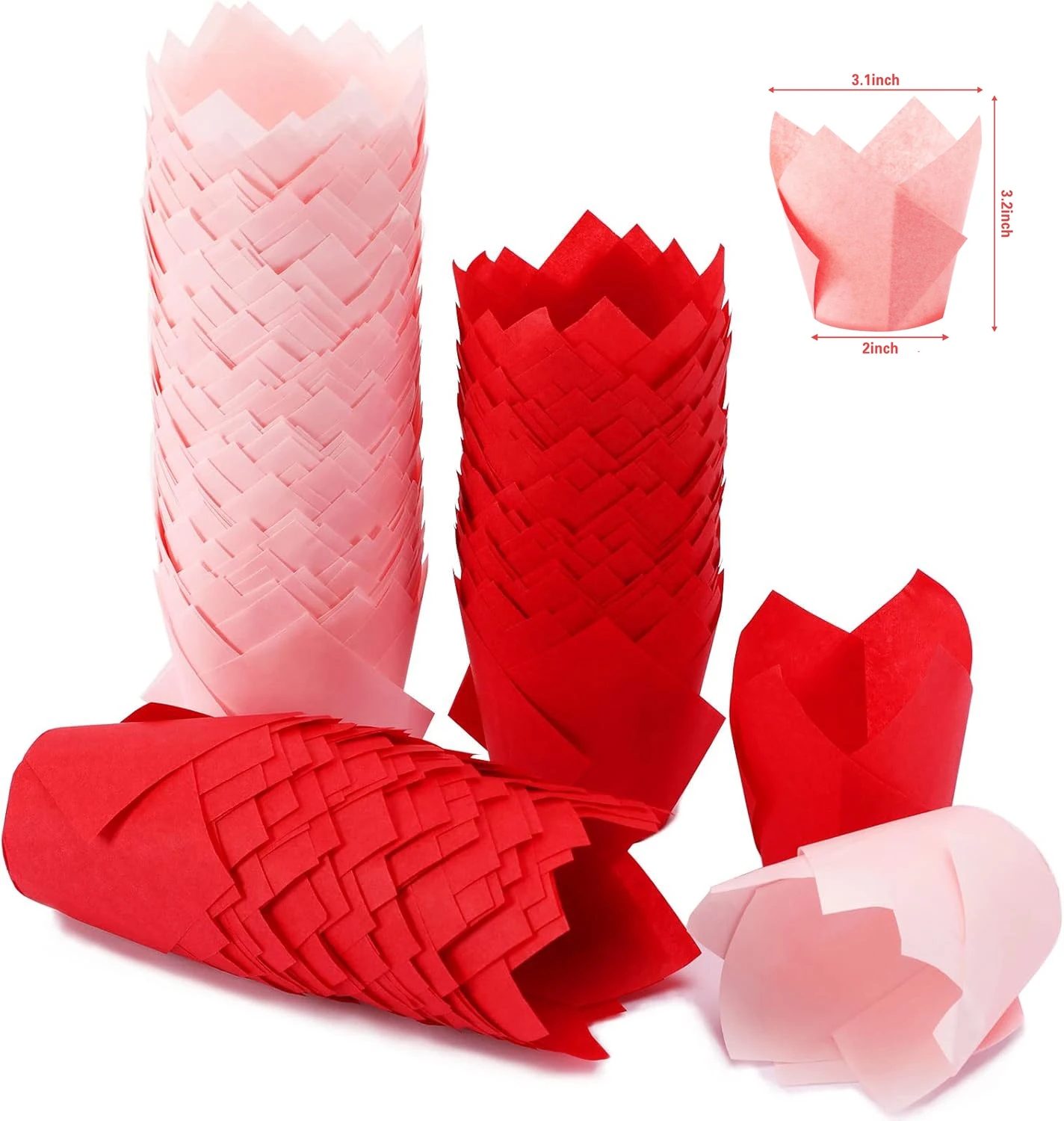 100Pcs Disposable Mini Paper Cake Cup Tulip Cupcake Liners Baking Cup for Party Weddings Birthdays