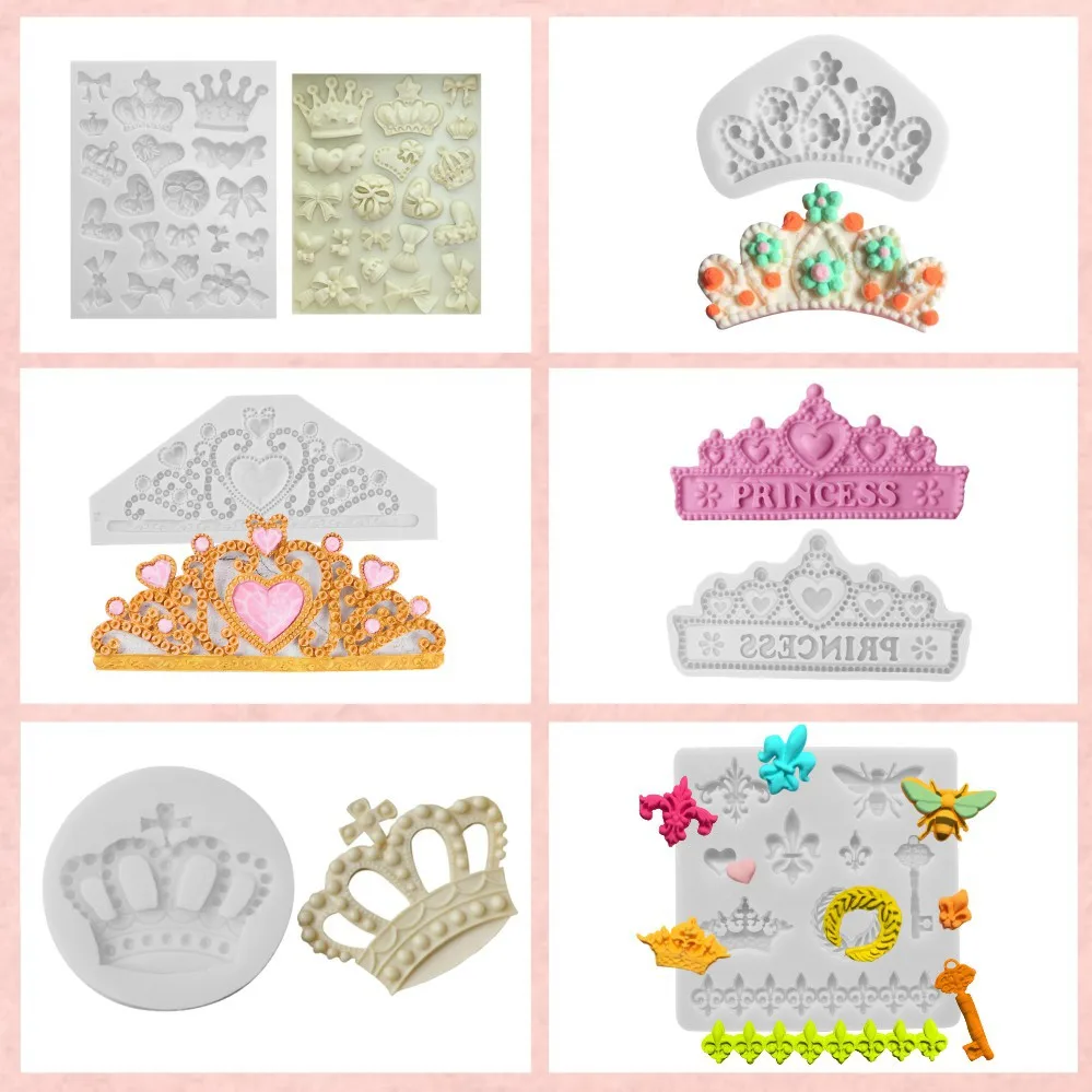 Cake Decoration Sugarcraft Crown Design Candy Silicone Fondant Mold