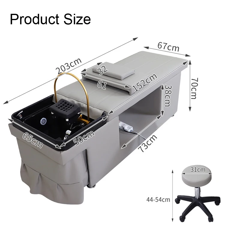 Electronic Component Brown Hair Wash Basin Spa With Hitter Salon Korea Massage Bed