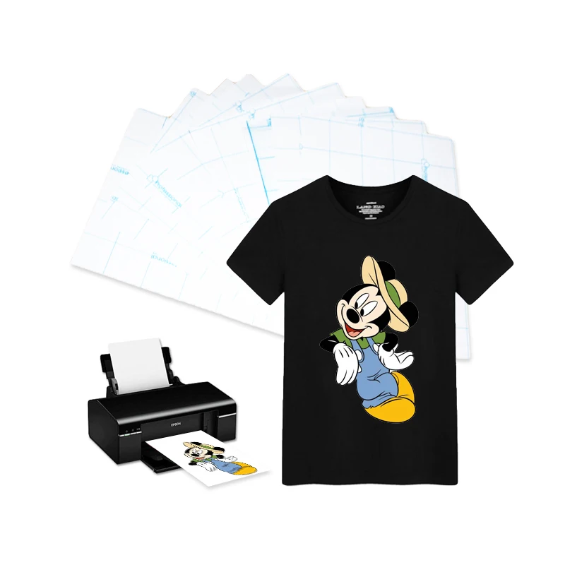 100 sheets pack A3 A4 size light and dark inkjet heat transfer paper for inkjet printer cotton t-shirt fabric printing