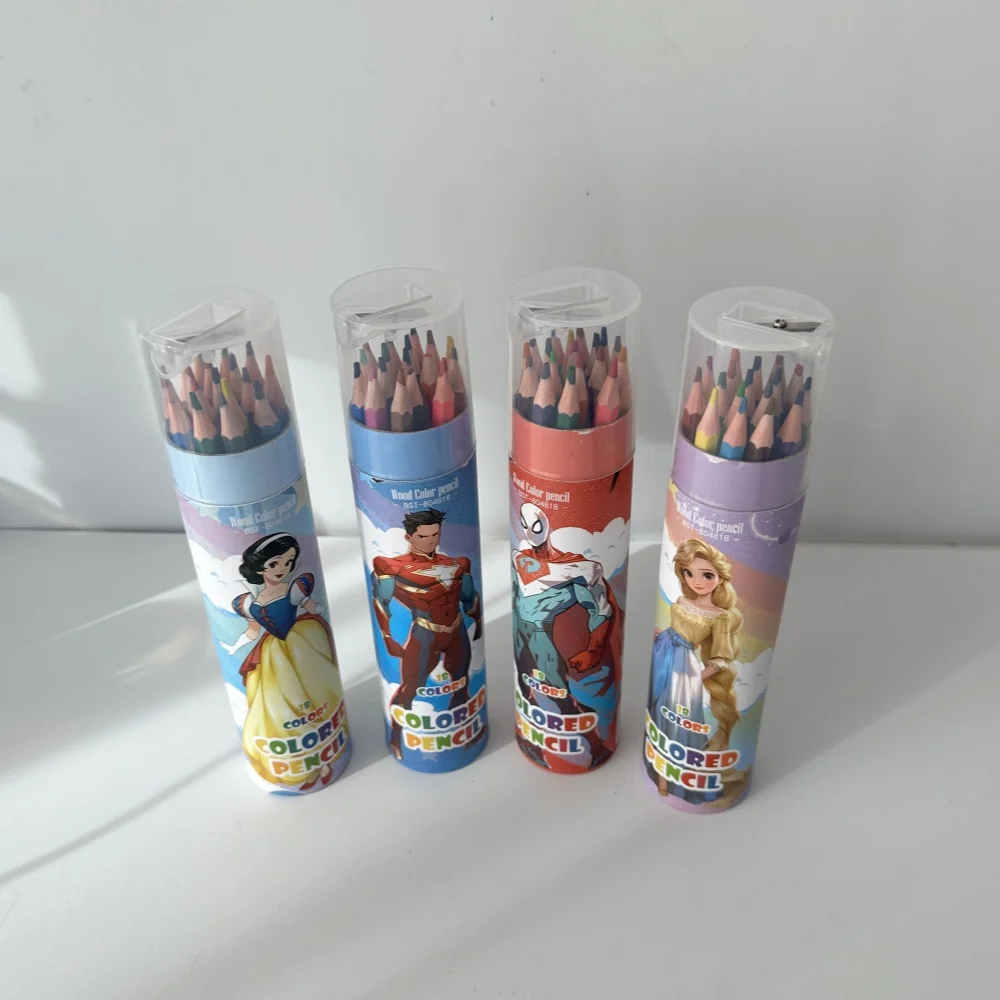 Colored Pencils Environmental Quality Stationery Artistic Drawing Sets No Wood for Students 12/18/24/36 Colors Plastic Hexagon