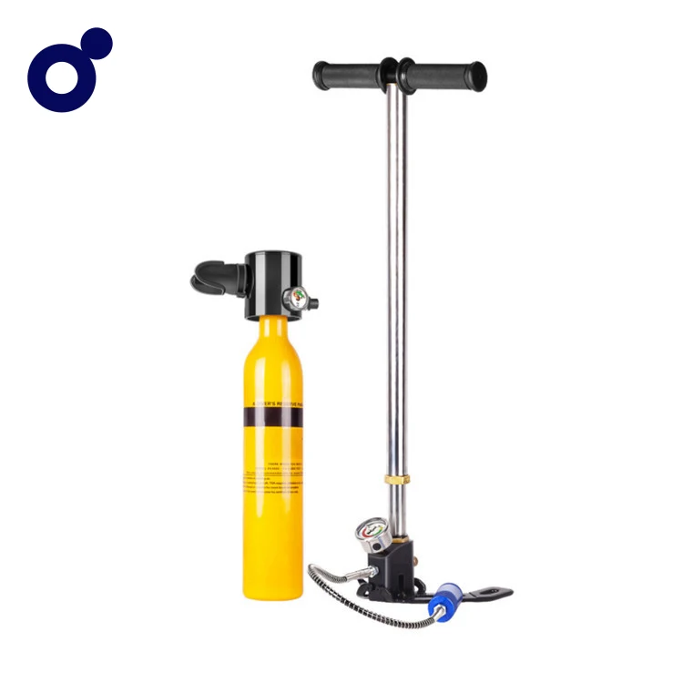 
3000PSI/200bar/20Mpa reinflatable mini diving oxygen cylinder tank with hand pump suit 