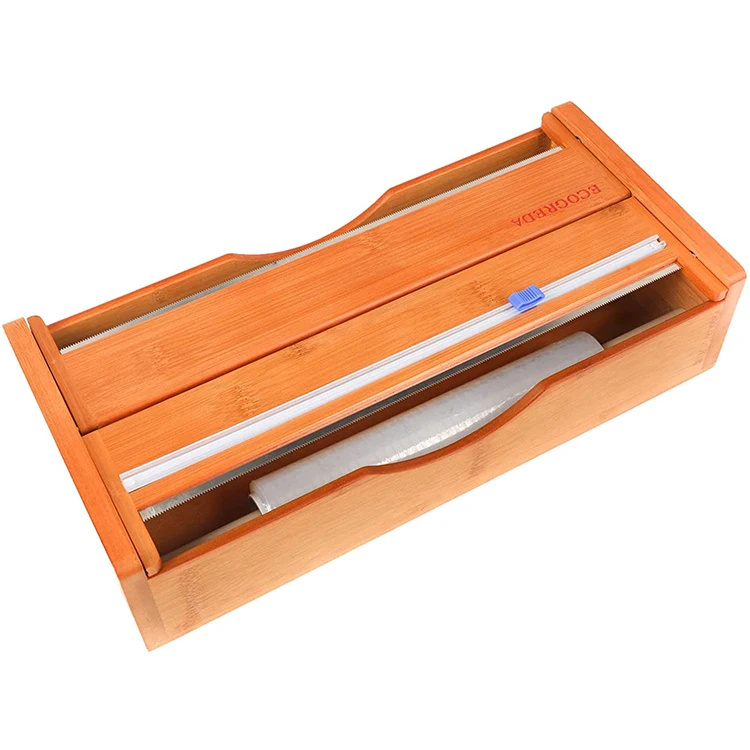 Openable Top Lids Bamboo Food Storage Bag Holders Ziplock Bag Storage Organizer