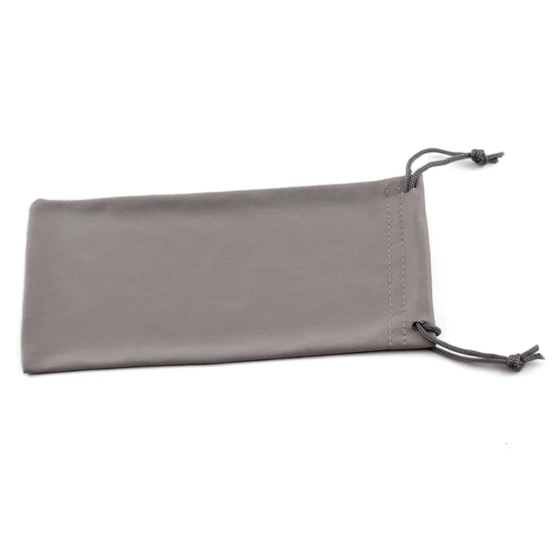 Promotional Hot Stamping Custom Logo Drawstring Glasses Bag Pouch Soft Black Microfiber Sunglasses Pouch