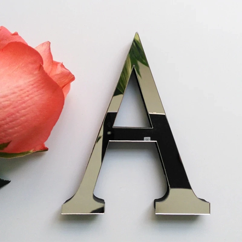 English letters Acrylic Mirror 3D DIY wall stickers home Modern personality Home English Sticker Innovative letter customization