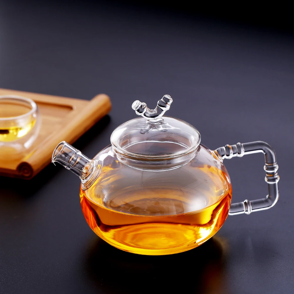 wholesale Heat-resistant glass hanging spring teapot glasses filter transparent kung fu tea set teapot mini teapot