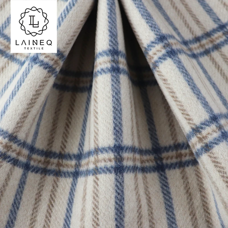 Модное двухстороннее пальто из шерсти в клетку/елочку альпака