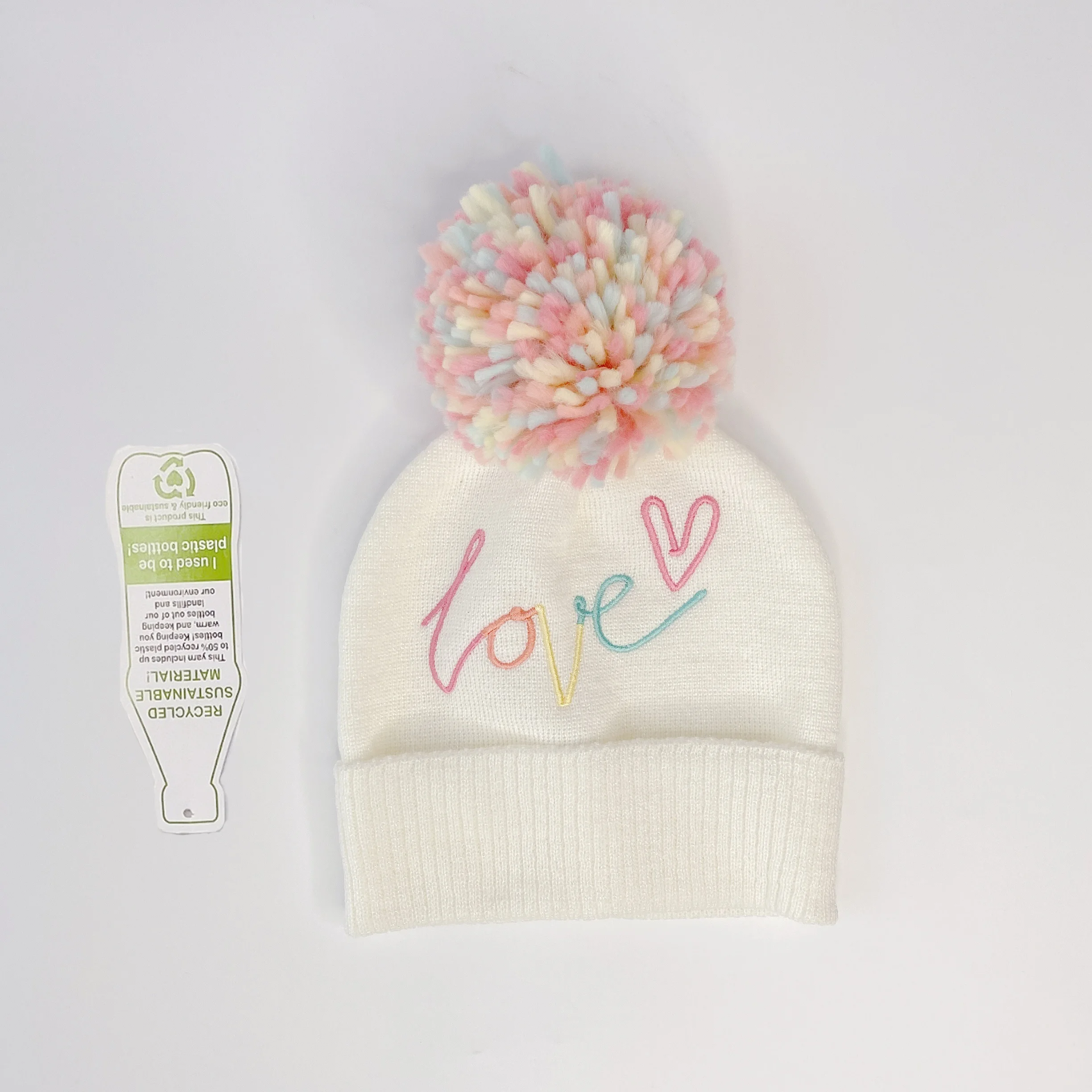 Новое поступление оптовая продажа женская зимняя вязаная шапка и перчатки хлопковые RPET на заказ облегающие шапки шарф набор для