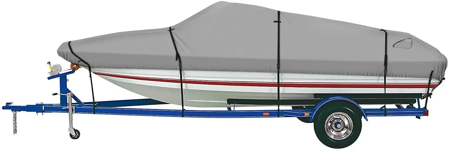 
OEM/ODM universal type aluminum alloy sport yacht rubber fishing UV protection 600D Oxford fabric trailer boat cover 