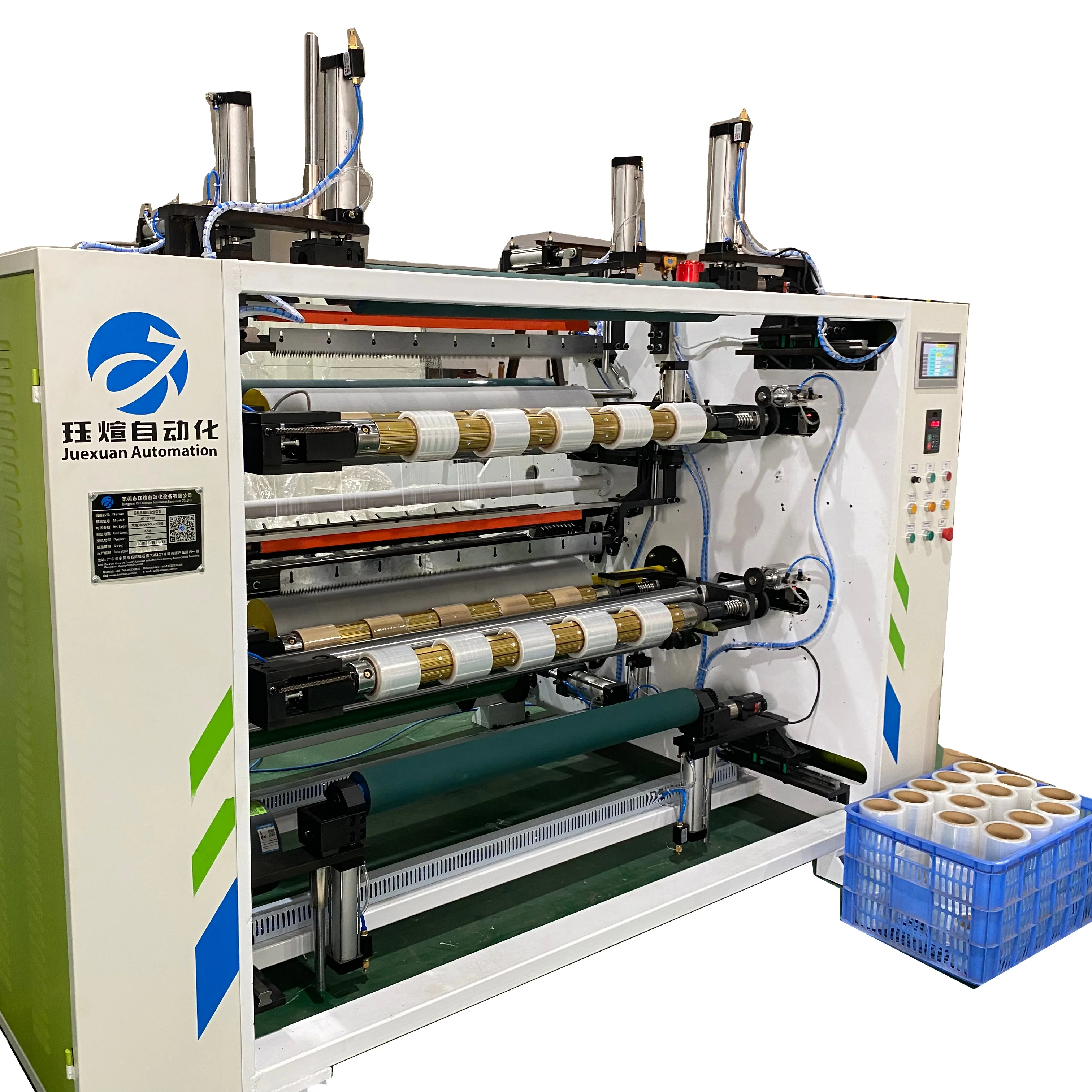 4 Вал стретч-пленки автоматическая машина для продольной резки линейный полиэтилен низкой плотности (LLDPE) пленка, ПВХ пищевая пленка для автоматической резки полос упаковочной JX-1500