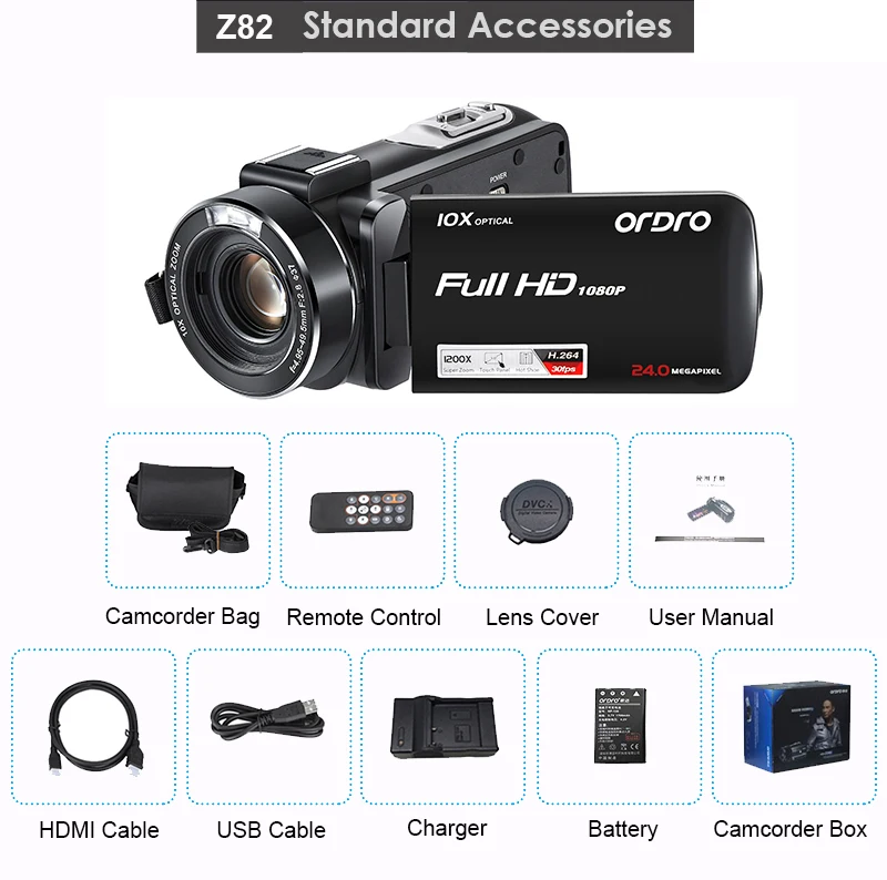 
ORDRO China Professional Digital Full HD 1080P Video Camera Cheap Digital Camcorder with good quality 